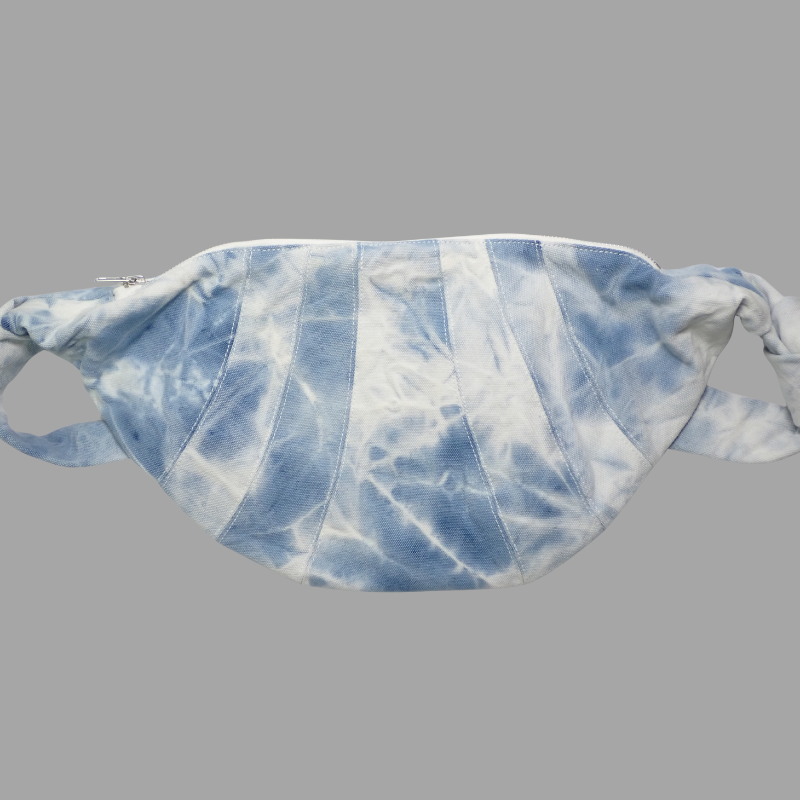 Hand-Dyed Cotton Half Moon Bag