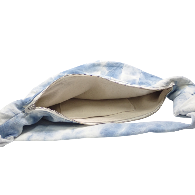 Hand-Dyed Cotton Half Moon Bag