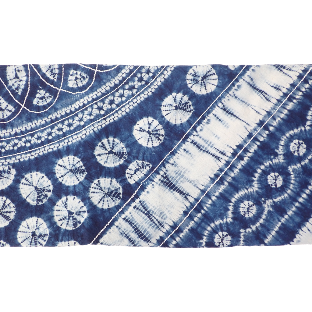 Gathering Blue Hand-Dyed Embroidered Tablecloth